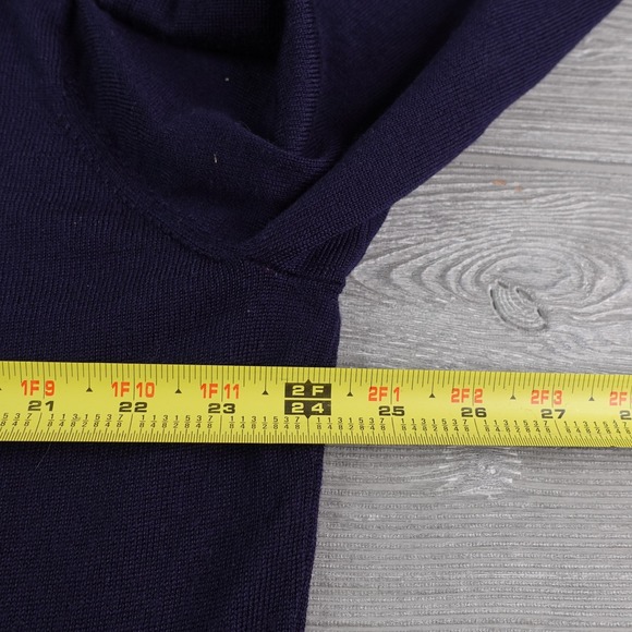 Peter Millar Merino Wool Lyocell Sweater Men's Large Navy V-Neck Pullover - Picture 6 of 8